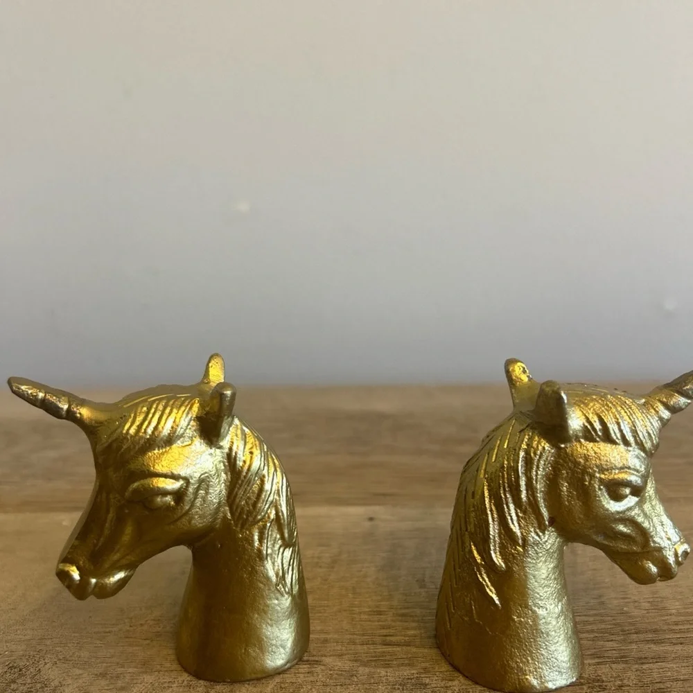 Gold Unicorn Salt and Pepper Shaker‎ Set Metal Thirstystone Unique whimsical